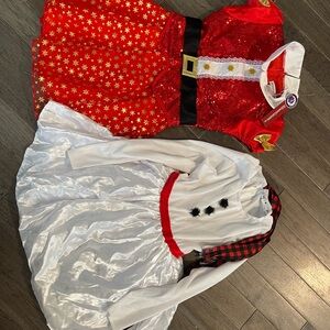 Festive winter/Christmas red and white kids costume dresses size L /xL
